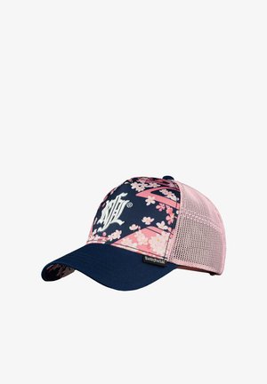Rock’n Free Life, CASQUETTE TRUCKER IMPRIMÉE FILET LOGO BRODÉ VISIÈRE IMPRIMÉE HANAMI - Casquette - rose