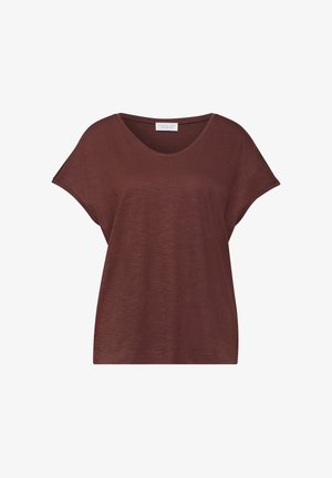 Street One Studio, DROP-SHOULDER SHIRT MADE OF JERSEY, ciemnobrązowy