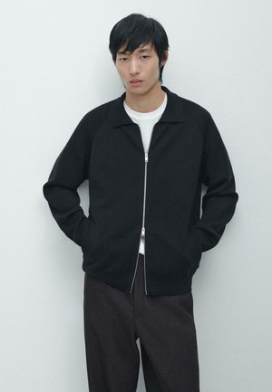 ZIP-UP  - Vest - mottled dark blue