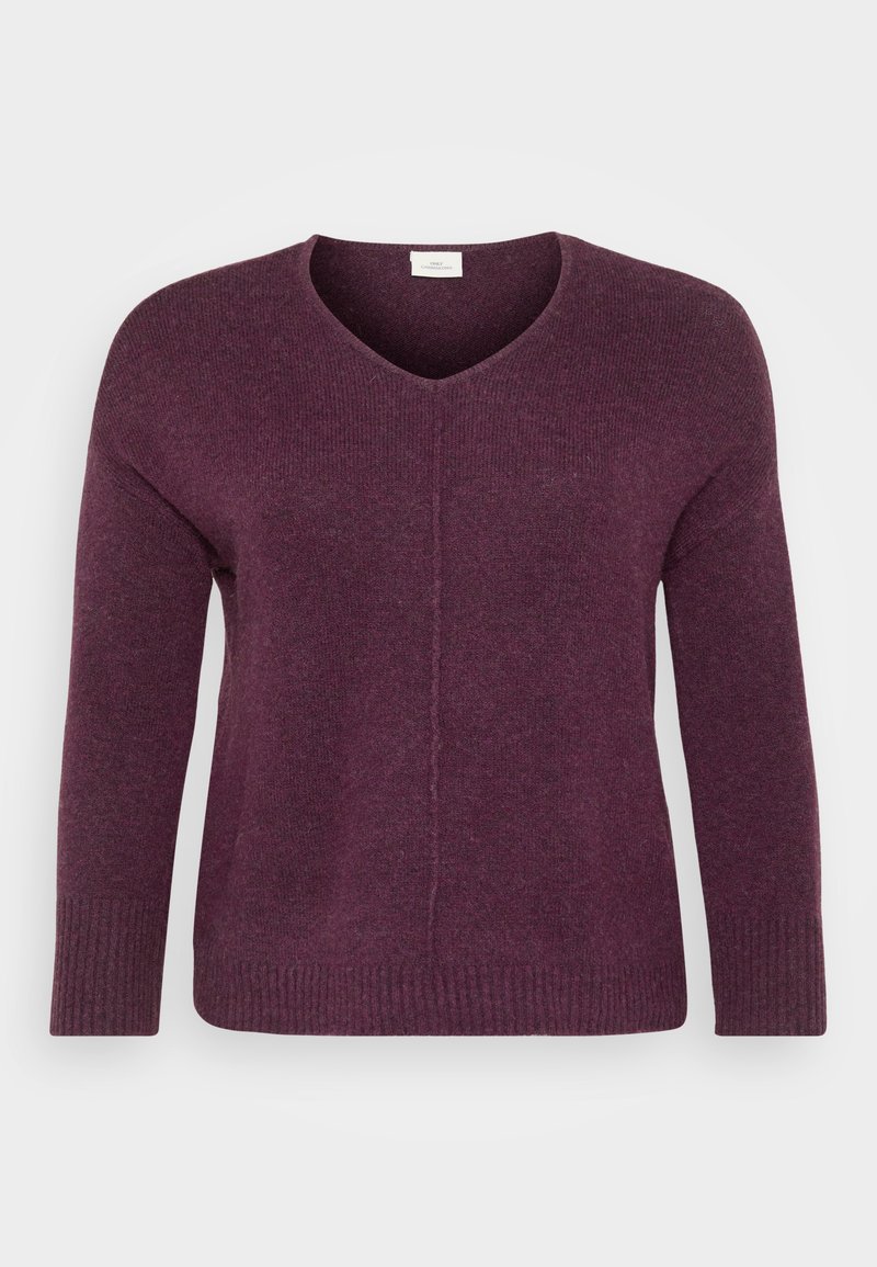 ONLY Carmakoma CARWHITNEY V NECK Strickpullover mauve wine