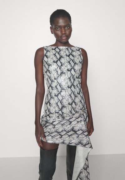 ROKH SHORT DRESS WITH TAIL BUCKLE - Abiti per occasioni speciali - white