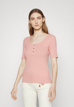 ELBOW SLEEVE HENLEY - T-shirt con stampa - rose tan