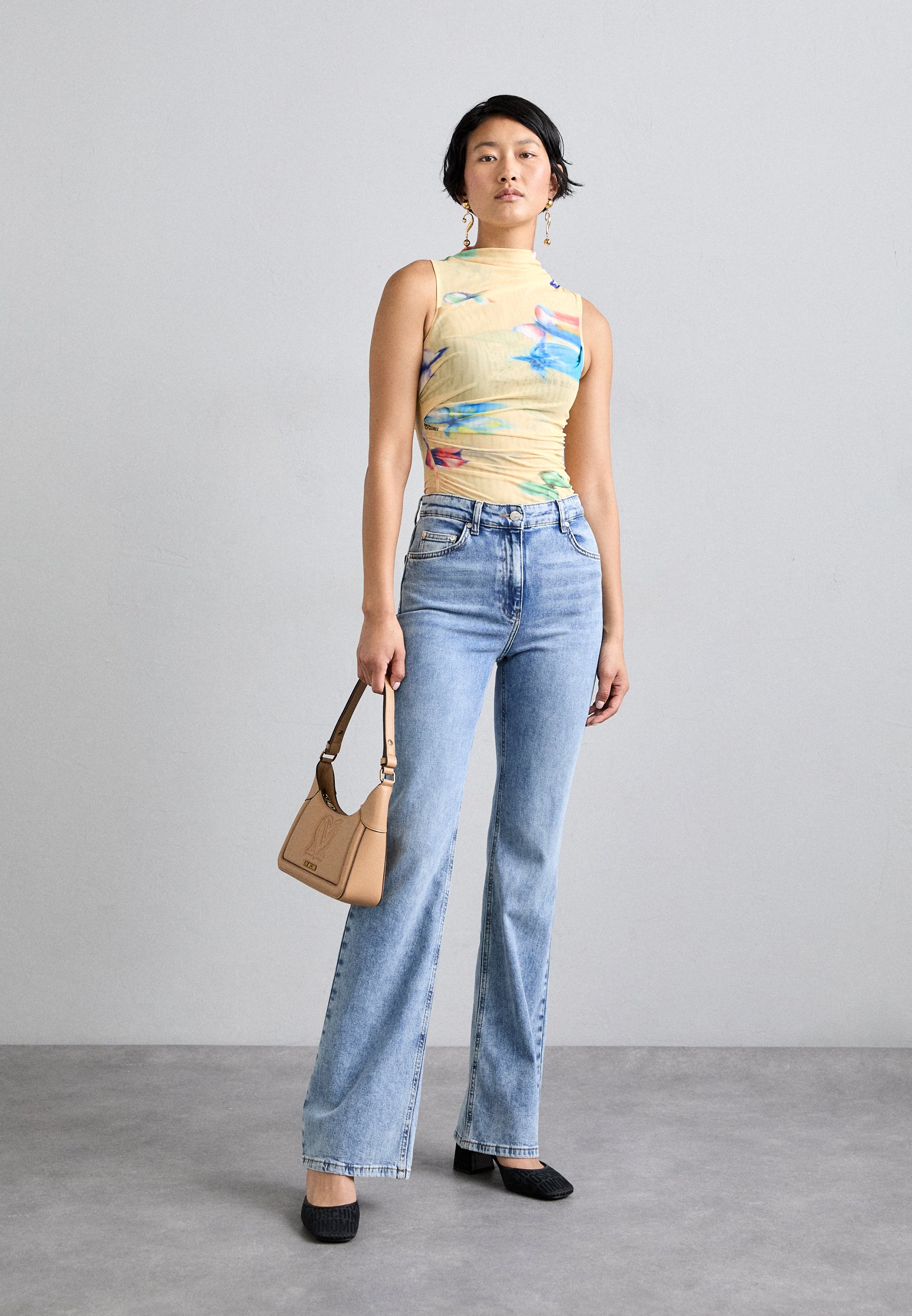 MOSCHINO JEANS BUTTERFLIES - Top - fantasia avorio/off-white