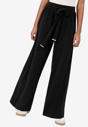 Lipsy PETITE FIT - WIDE LEG TIE - Kelnės - black
