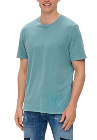 s.Oliver MIT GARMENT DYE - T-shirt print - petrol