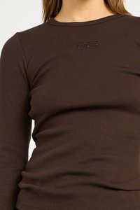 Gestuz DREW LOGO - Ilgarankovis viršutinės dalies drabužis - dark brown