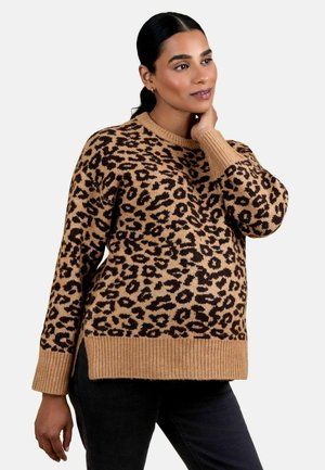 MATERNITY FIT - ANIMAL CREW NECK AND NURSING - Neule - brown
