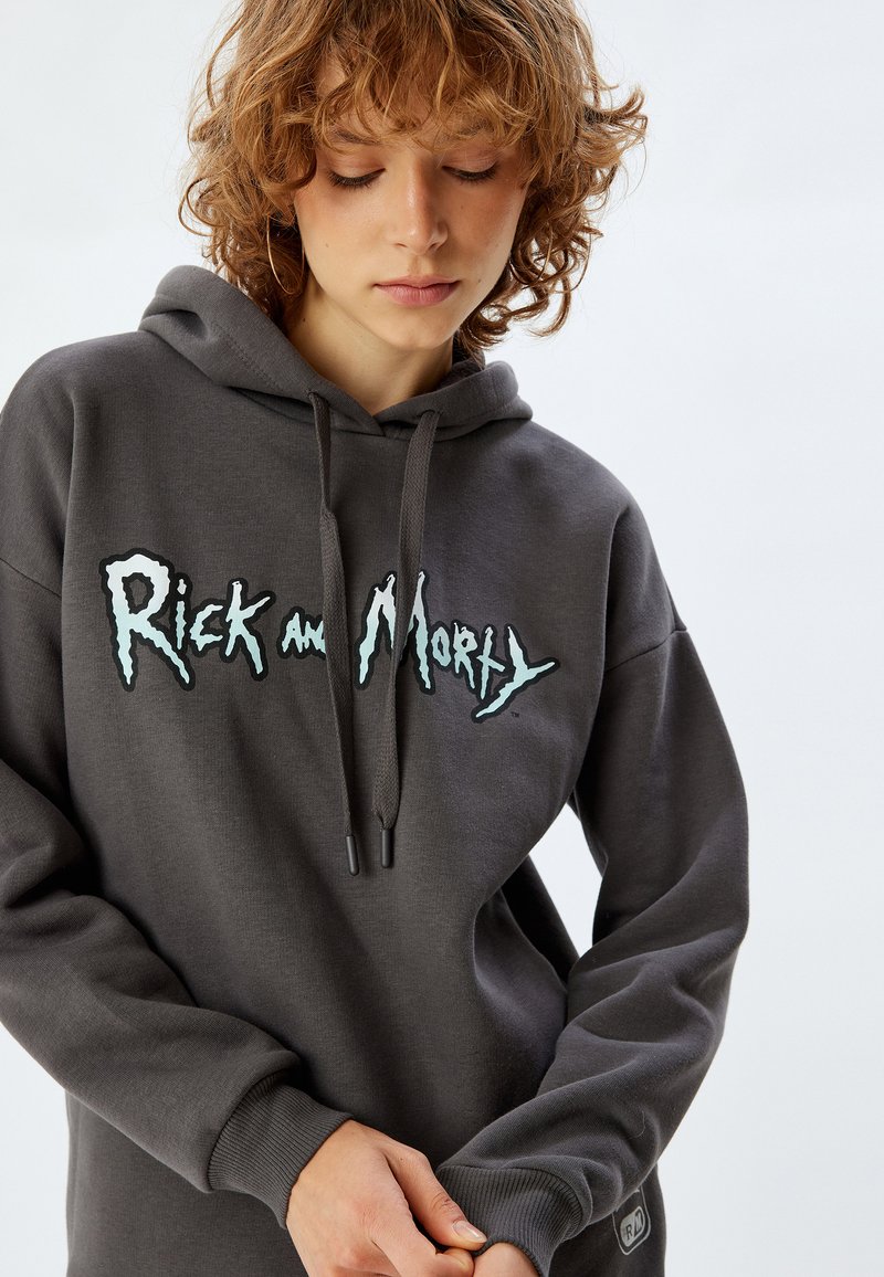 Koton RICK AND MORTY Sweat à capuche anthracite
