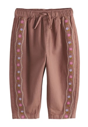 Next, REGULAR FIT - PULLON TROUSERS . - Stoffhose - chocolate brown embroidered