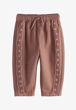 Next, REGULAR FIT - PULLON TROUSERS . - Bukser - chocolate brown embroidered