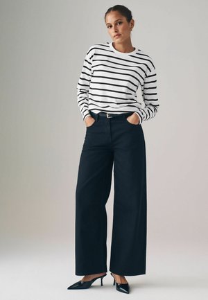 THE SET HEAVYWEIGHT CREW NECK  4 PACK REGULAR FIT - Tops ar garām piedurknēm - black black white black white stripe