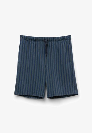Marine zwemshorts met kleurrijke verticale strepen, elastische tailleband met trekkoord, twee zijzakken en een relaxed fit ontwerp.