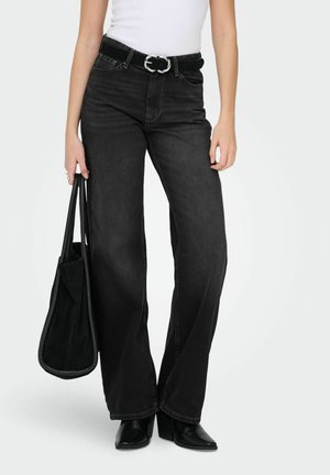 ONLMADDIE-O HOHE TAILLE  - Wide Leg - washed black