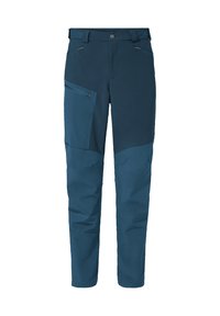Heren outdoorbroek in donkerblauw, met meerdere ritszakken, een duurzame stofmix en een taps toelopende snit voor optimaal bewegingscomfort.