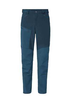 Heren outdoorbroek in donkerblauw, met meerdere ritszakken, een duurzame stofmix en een taps toelopende snit voor optimaal bewegingscomfort.