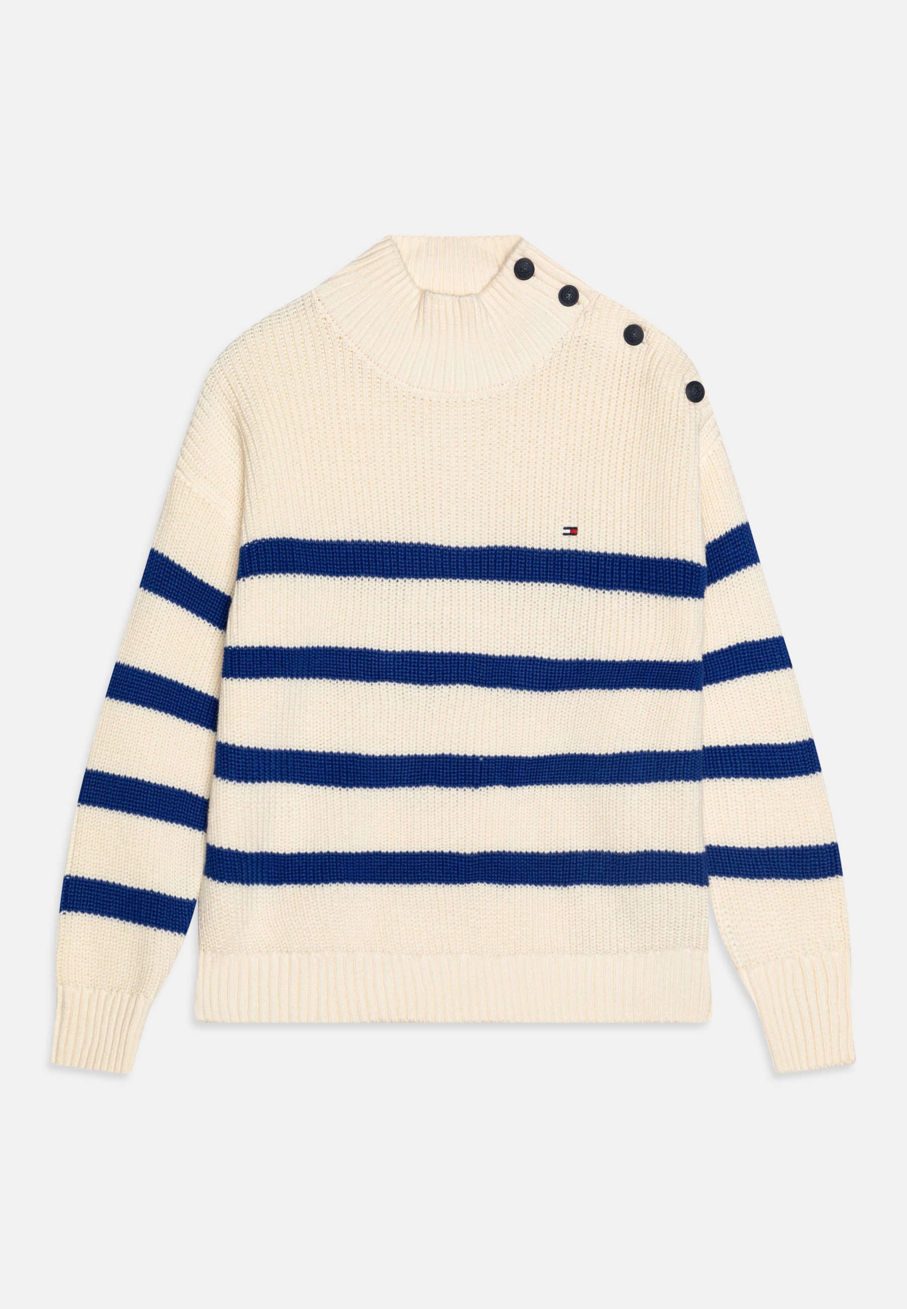 Tommy Hilfiger MOCK NECK Strickpullover ivory petal/wedge blue