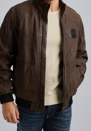 Giacca di pelle - dark brown