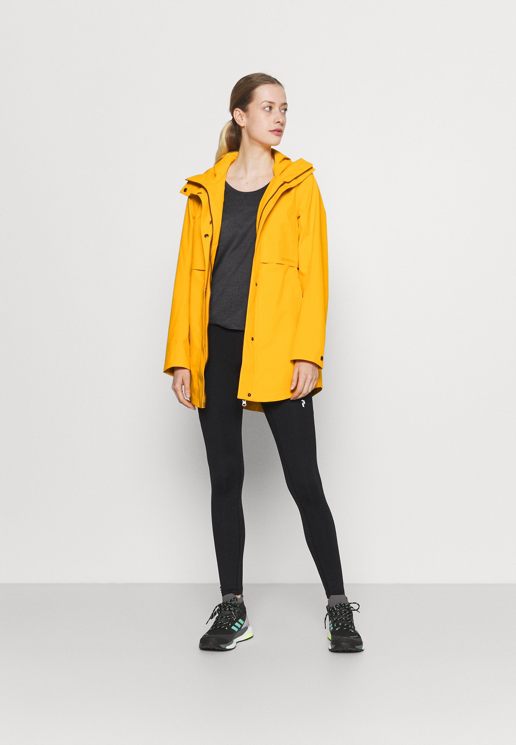didriksons regenjacke damen gelb