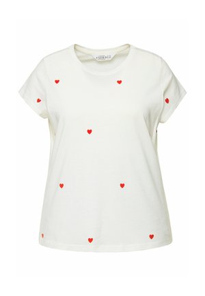 Studio Untold T-SHIRT, RUNDHALS,  HERZEN - T-shirt print - off white