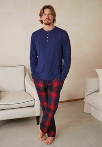 Next MOTIONFLEX COSY SET STANDARD - Nachtwäsche Set - blue orange check