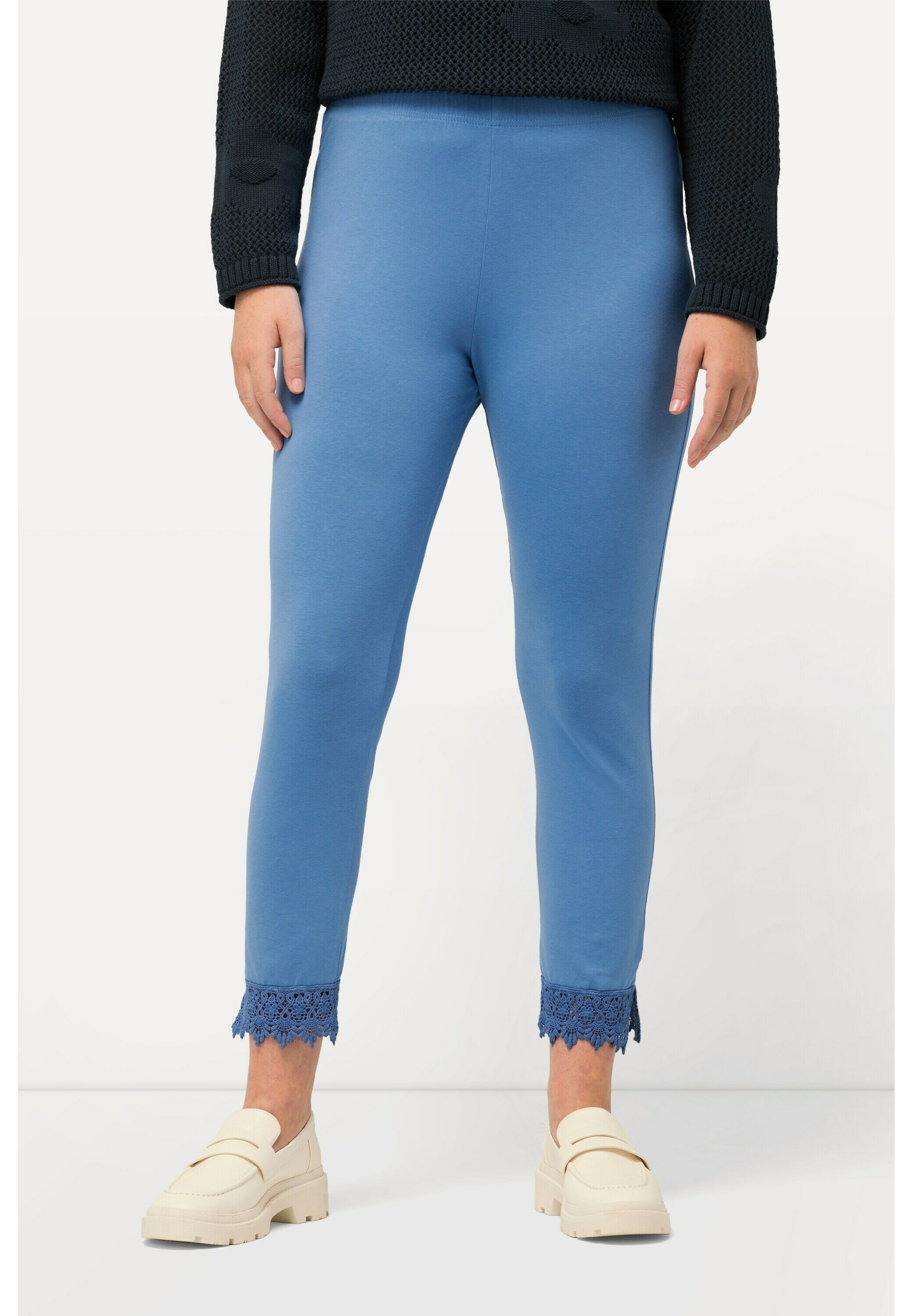 Ulla Popken Damen Strumpf-Leggings – 60 Den, Blau, Größe 56-58 EU, Atmungsaktiv