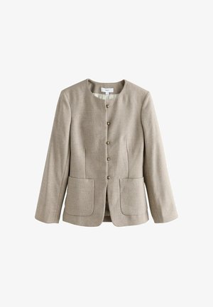 Next, PETITE FIT - COLLARLESS FITTED BLAZER - Blazer - neutral