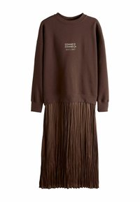 REGULAR FIT - 2-IN-1 SOFT TOUCH WITH MIDI - Robe en jersey - chocolate brown