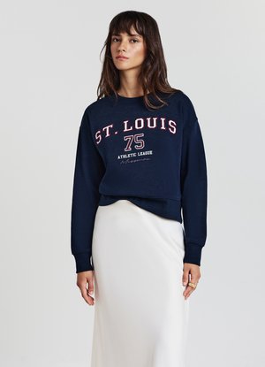 Calliope GIROCOLLO CON SCRITTA COLLEGE - Sweatshirt - blu notte