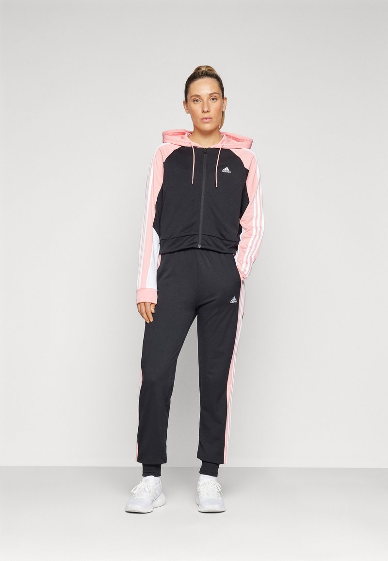 adidas Sportswear BOLDBLOCK TRACKSUIT - Tuta - black/semi pink spark