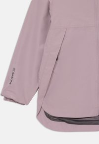Lys lavendel zip-up jakke, lavet af glat stof med elastiske manchetter, med et mesh-panel ved sømme og branding på ærmet.