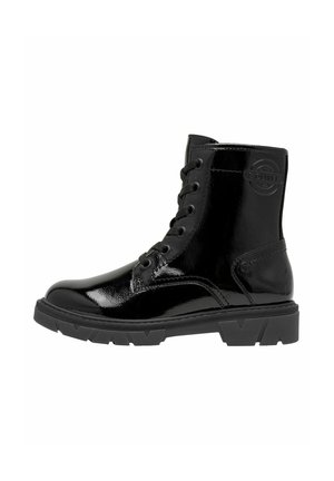Platform ankle boots - black patent