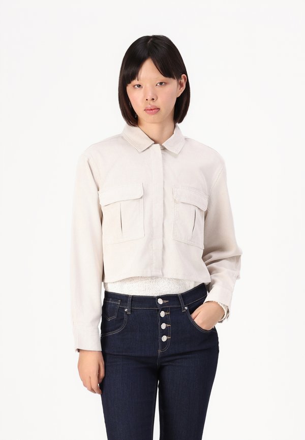 ONLMARIKE SHORT SHIRT - Button-down blouse - pumice stone