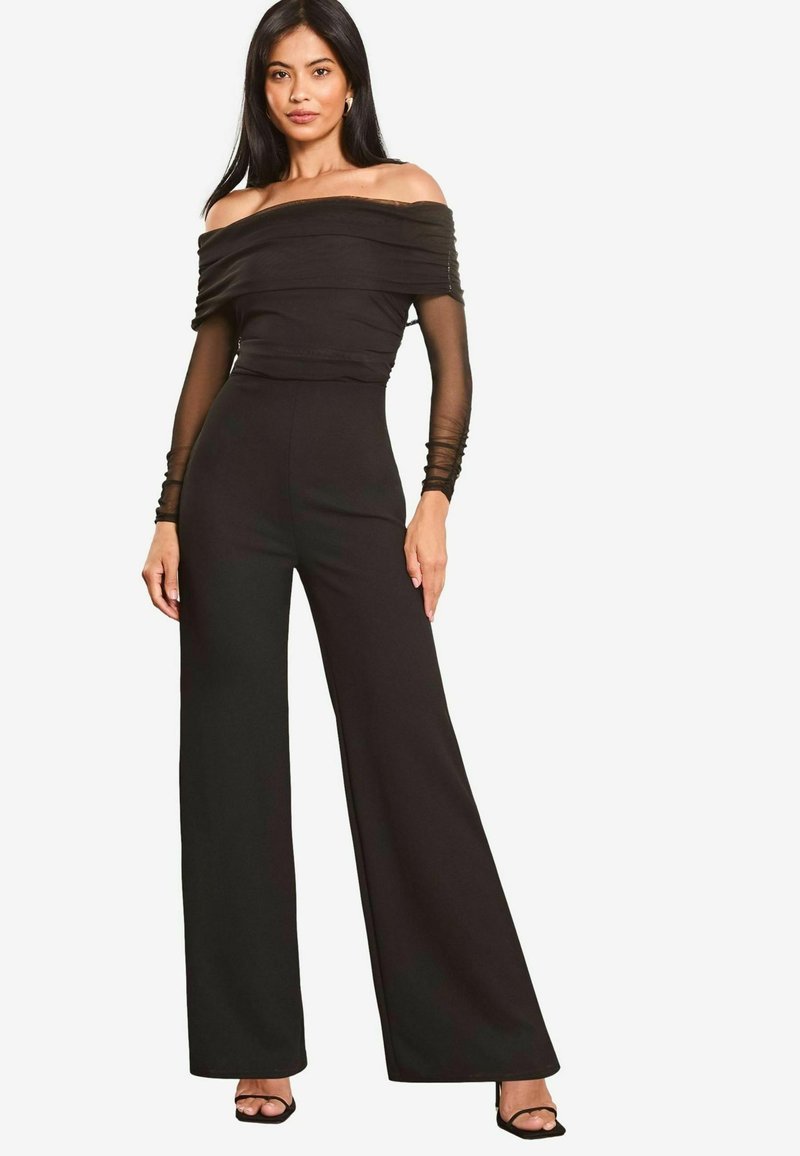 Lipsy REGULAR FIT - LONG SLEEVE WIDE LEG - Kezeslábas - black