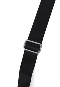 Black nylon strap featuring a metallic silver buckle. The strap has a textured surface with a flat design.