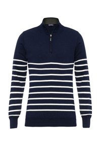 HALF ZIP STRIPED - Jersey de punto - dark blue