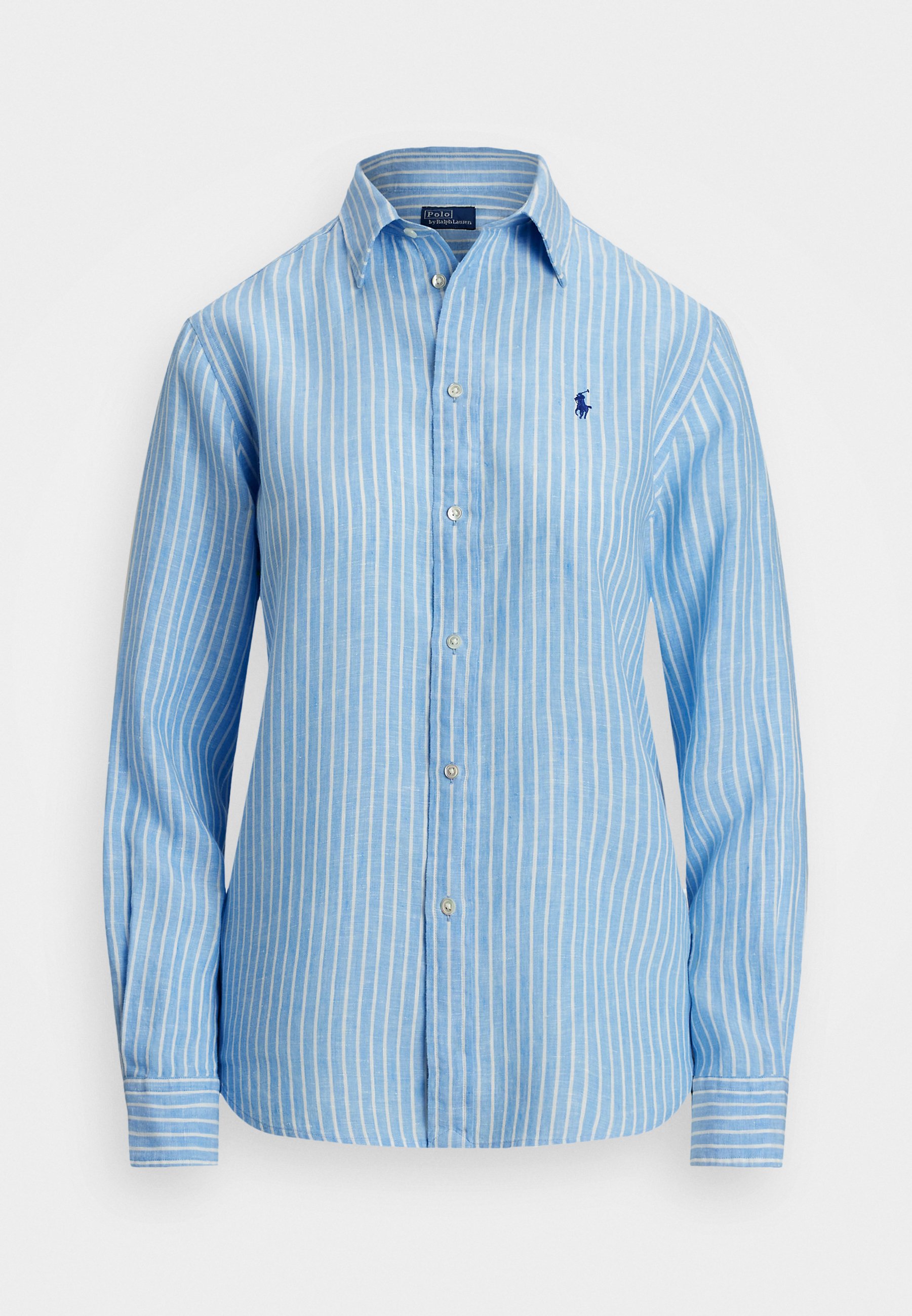 売れ筋商品|||ラルフローレン シャツ レディース トップス CLASSIC FIT STRIPED LINEN SHIRT - Button-down blouse - light blue/white Polo Ralph Lauren Women's Classic-Fit Striped 100% Linen
