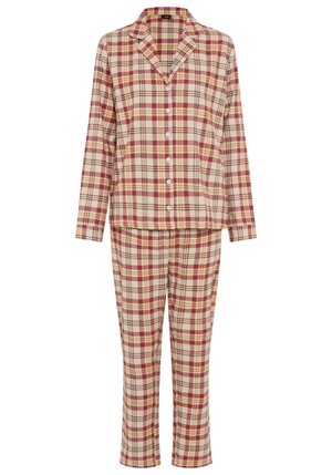 LASCANA, VIVANCE DREAMS BY LASCANA  FLANELL SET - Nachtwäsche Set - red/beige ao