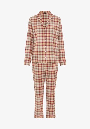 LASCANA, VIVANCE DREAMS BY LASCANA FLANELL SET - Conjunto de pijama - red/beige ao