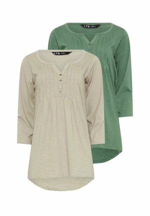 2 PACK   - Long sleeved top - beige
