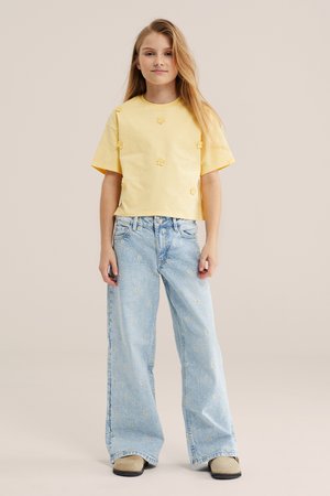 WE Fashion Majica kratkih rukava s printom - light yellow