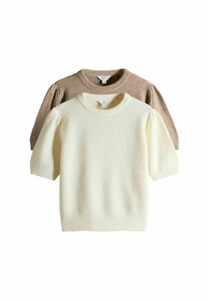 REGULAR FIT - 2 PACK  - Paprasti marškinėliai - cream oatmeal