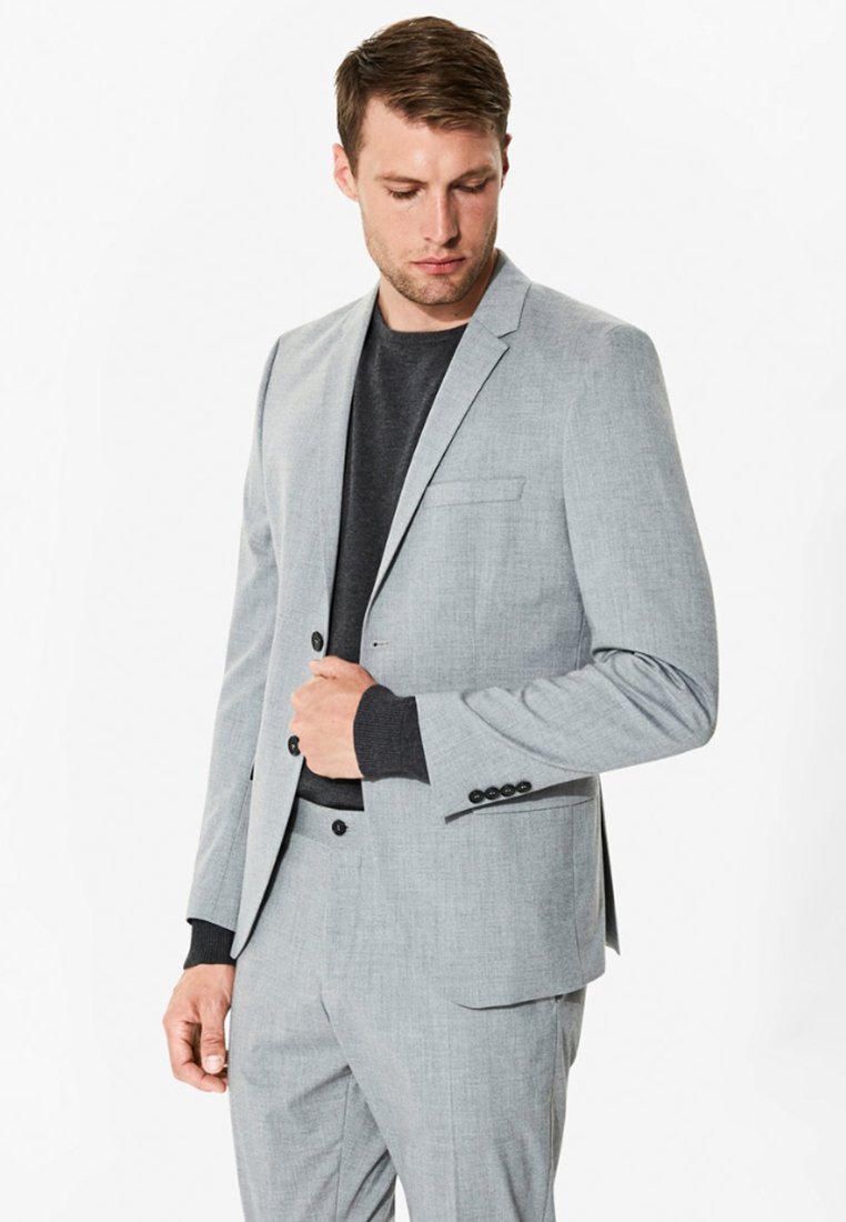Selected Homme Veste de costume - light grey melange/gris clair - ZALANDO.FR