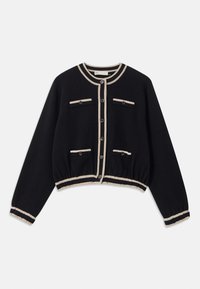 KENDRA JACKET - Casaco de malha - black/beige melange
