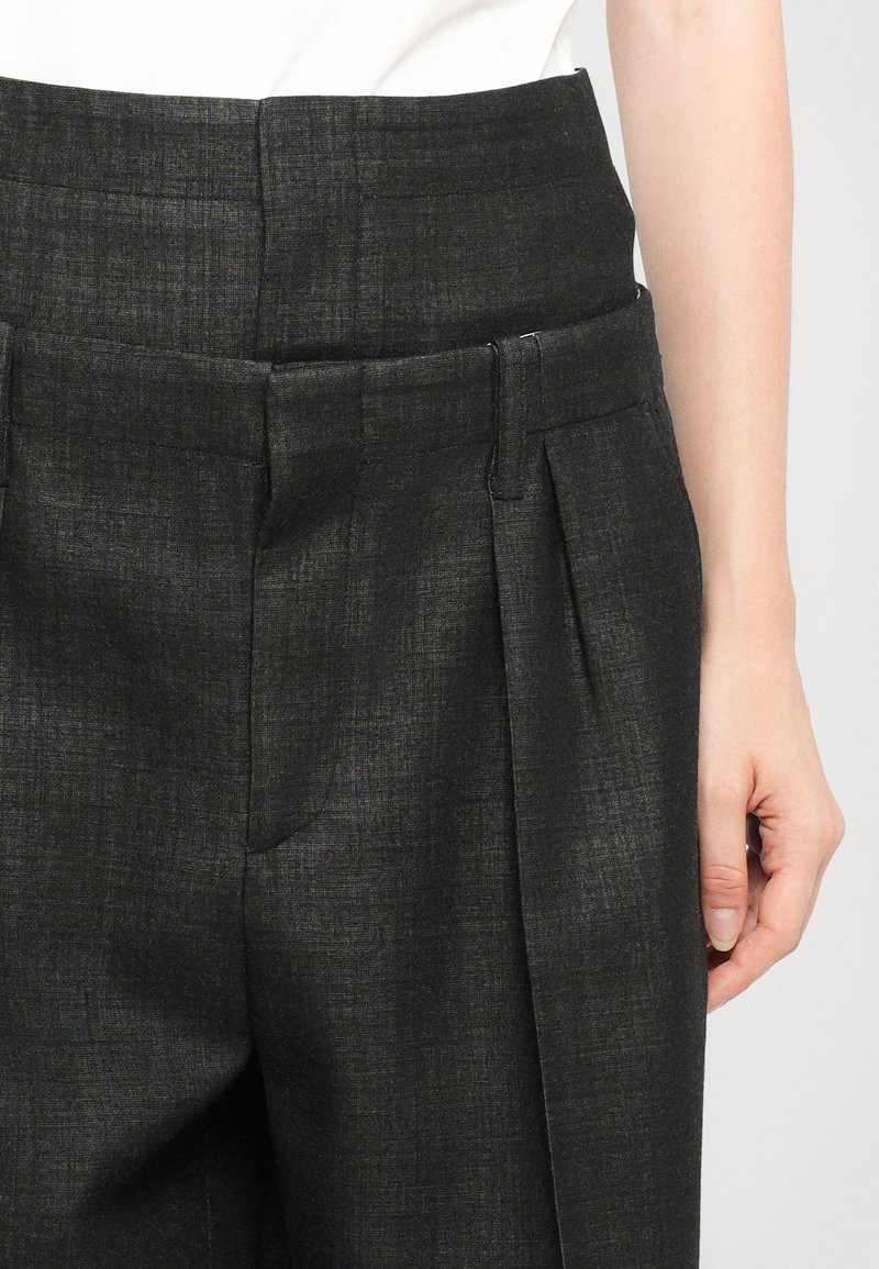 Victoria Beckham DOUBLE WAISTBAND DETAIL TROUSER - Pantalon classique - black