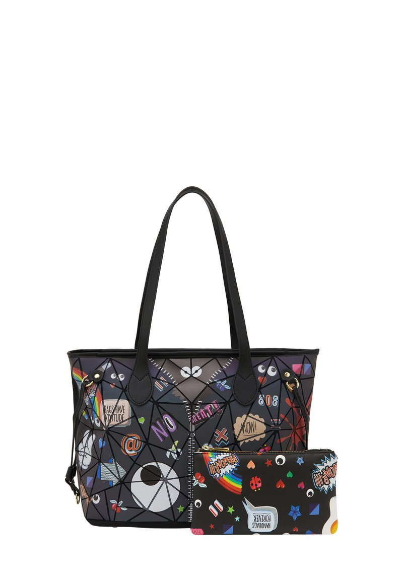 myMo pop EYETHEME - Borsa a mano - black multicolor