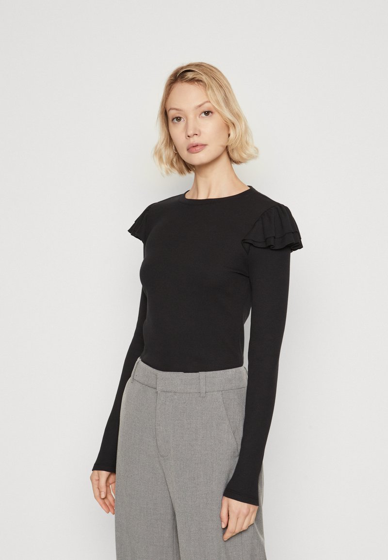 GAP RUFFLE Long sleeved top true black/black Zalando.ie
