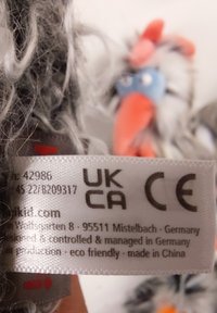 sigikid BOTTOM BOUNCER KIKERIKI  KOLLEKTION - Peluche - grau orange