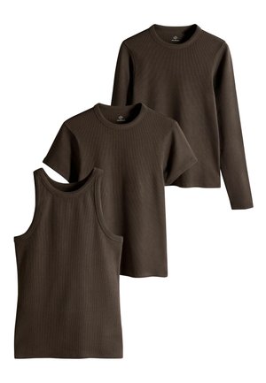 REGULAR FIT - ULTIMATE SHORT SET  - Long sleeved top - chocolate brown