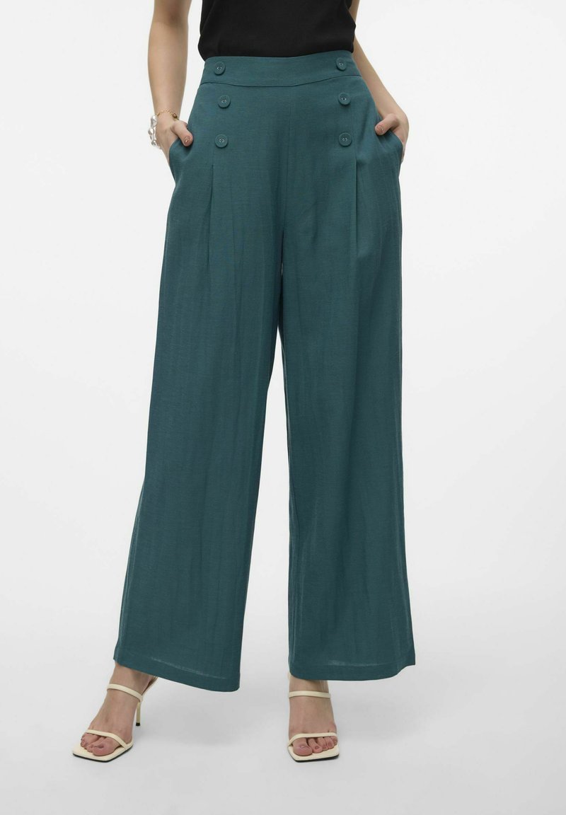 Vero Moda - MIT WEITEM BEINSCHNITT VMGISELLE HOHE TAILLE - Broek - balsam, Vergroten