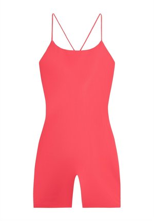 OYSHO, COMFORTLUX STRAPPY BACK SHORT JUMPSUIT - Jumpsuit - washed red